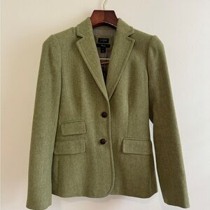 J. Crew Women's Olive Green Wool Blazer Jacket